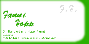 fanni hopp business card